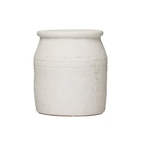 Hello Honey® 7" Decorative Distressed Volcano Glaze Terra Cotta Crock