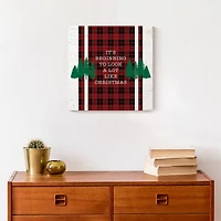 Looks Like Christmas Plaid Canvas Wall Art