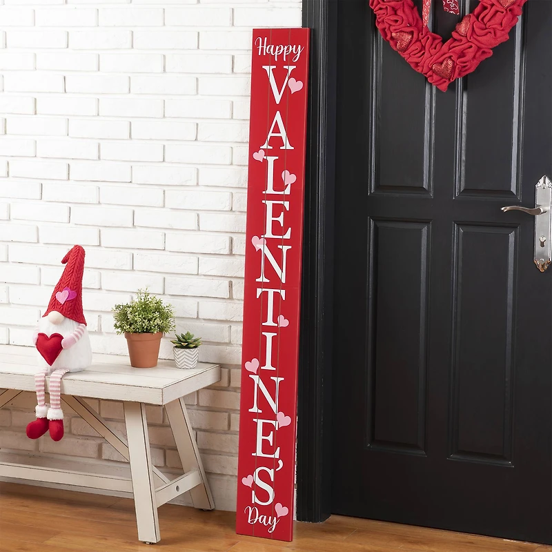 Glitzhome® 5ft. Wooden Happy Valentine's Day Porch Sign