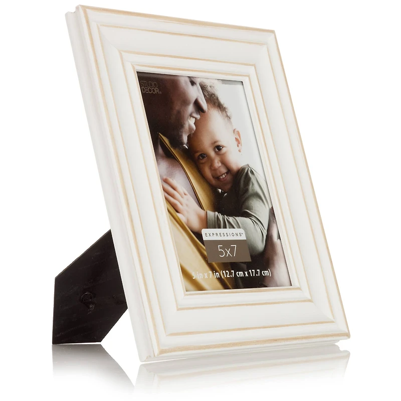 Expressions™ 5" x 7" White with Distressed Edges Frame by Studio Décor®