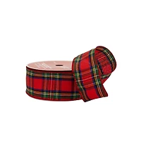 2.5" x 80ft. Red Tartan Wired Jumbo Ribbon by Celebrate It®