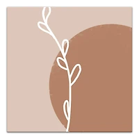 Circle Floral Leaf 16" x 16" Canvas Wall Art