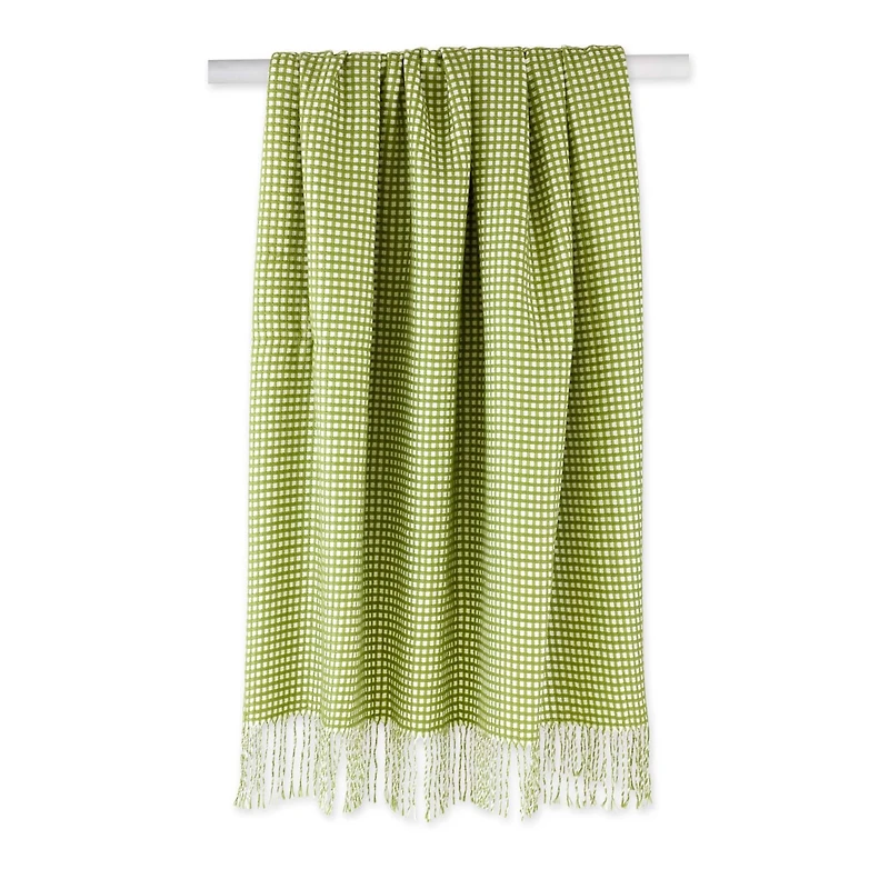 DII® Antique Green & White Waffle Knit Throw