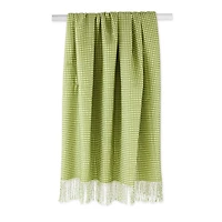 DII® Antique Green & White Waffle Knit Throw