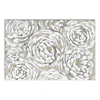 Cream & Gray Floral Canvas Wall Art