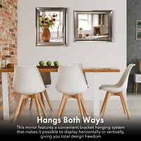 Head West Brushed Nickel Framed Wall Mirror - 35" x 29"