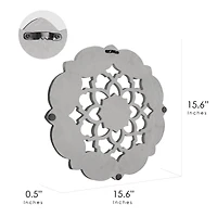 American Art Décor™ 16" Small Gray Traditional Hand-Carved India Wood Medallion