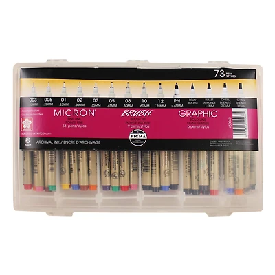 Pigma® 73 Pen Set with Reusable Storage Case