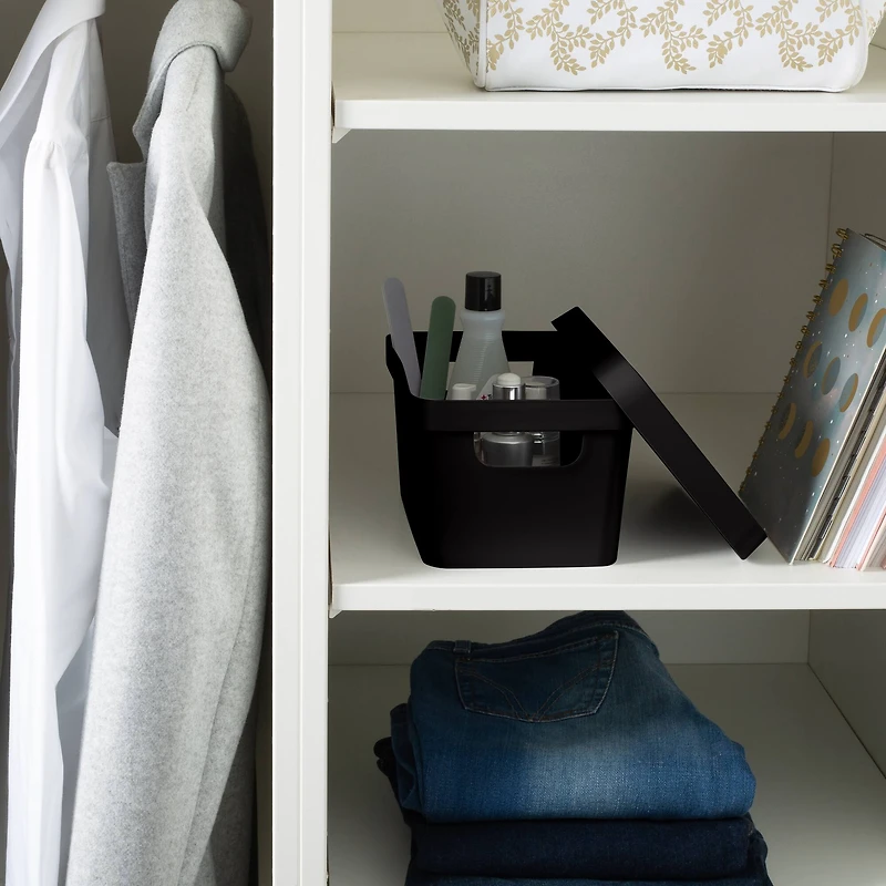 Simplify Small Charcoal Vinto Storage Box with Lid