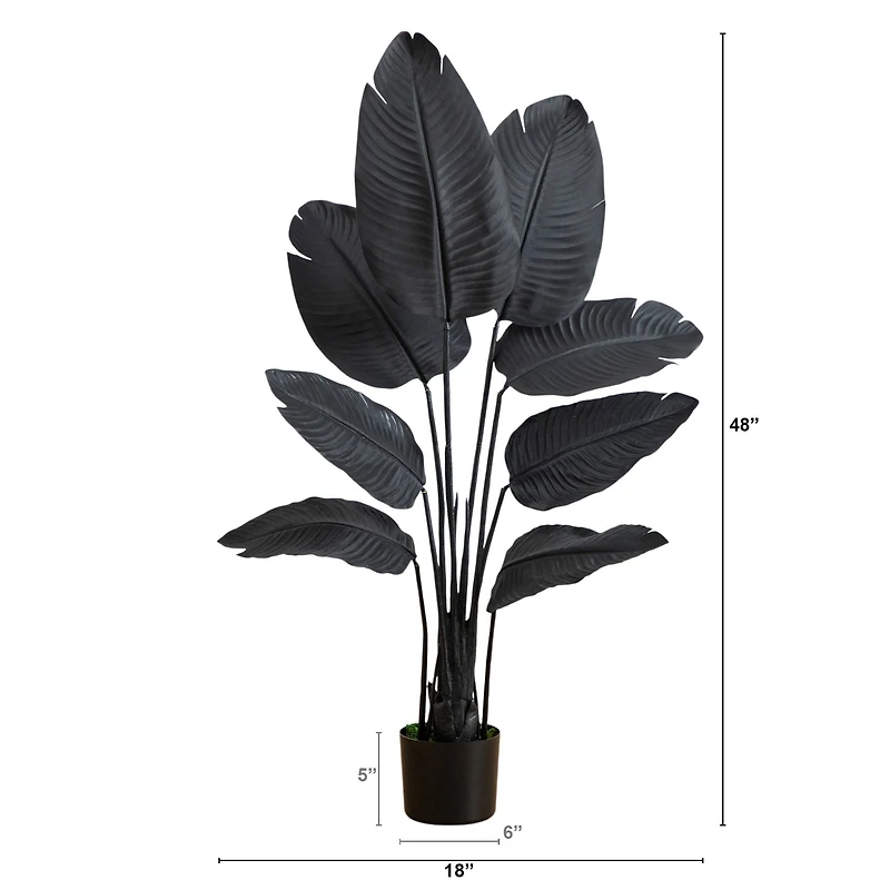 4ft. Artificial Halloween Black Travelers Palm Tree