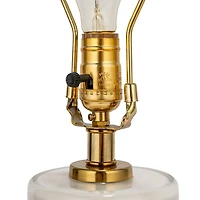 Hello Honey® 2ft. Stacked Glass Base Table Lamp with White Cotton Drum Shade