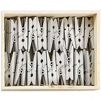 JAM Paper 1.125" Silver Wood Clothespins, 50ct.