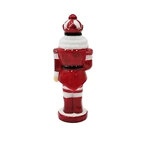 10" Red & White Glass Peppermint Nutcracker with Staff by Ashland®
