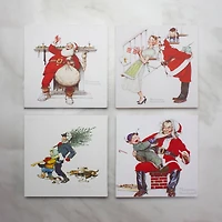 Classic Norman Rockwell Christmas Scene Canvas Prints Set