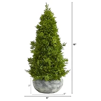 18" Unlit Cypress Cone Artificial Christmas Tree in Decorative Planter