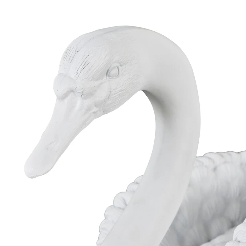 24" White Swan Sculpture