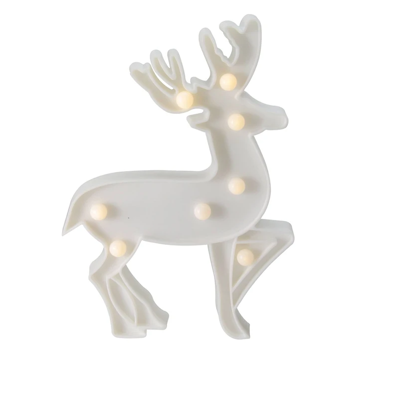 9.75" White Reindeer Christmas Marquee Wall Sign