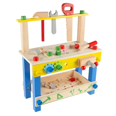 Kids Wood Tabletop Toy Workbench Playset