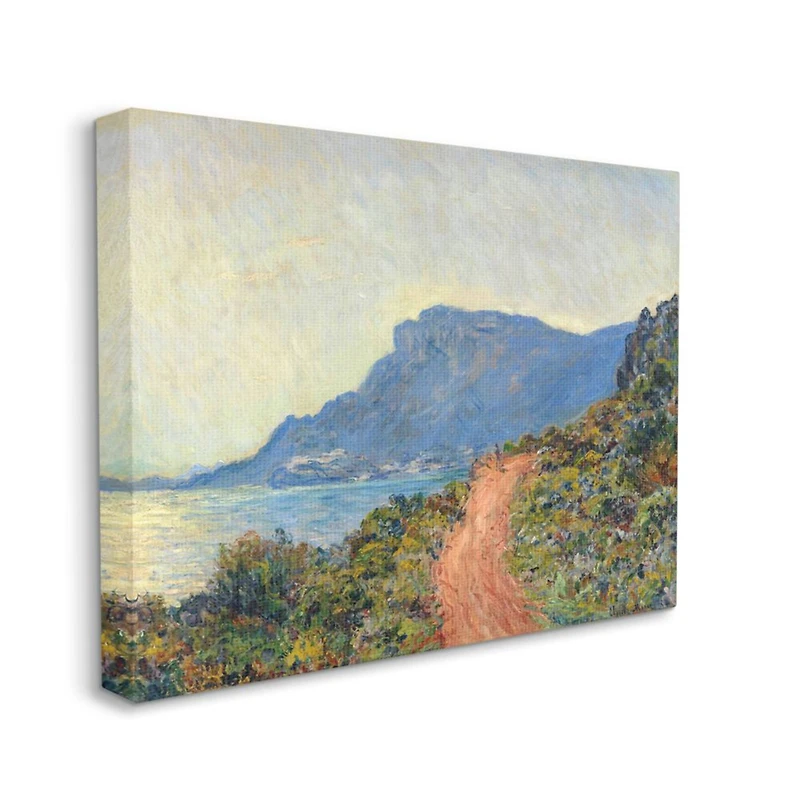 Stupell Industries Cliff Road Ocean Mountain Landscape Monet Classic Painting Canvas Wall Art