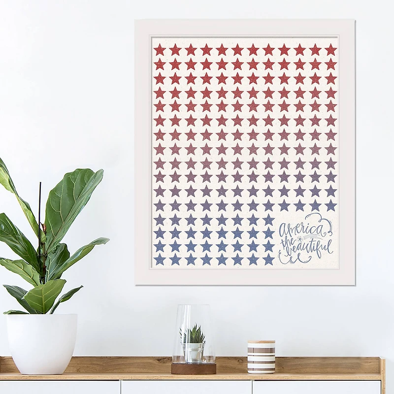 Gradient Stars Print in White Frame