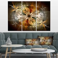 Designart - Fractal Flower with Blue Details