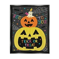 Stupell Industries Boo To You Fun Jack-O-Lanterns Framed Floater Canvas Wall Art