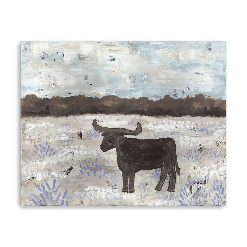 Longhorn Field Canvas Giclee