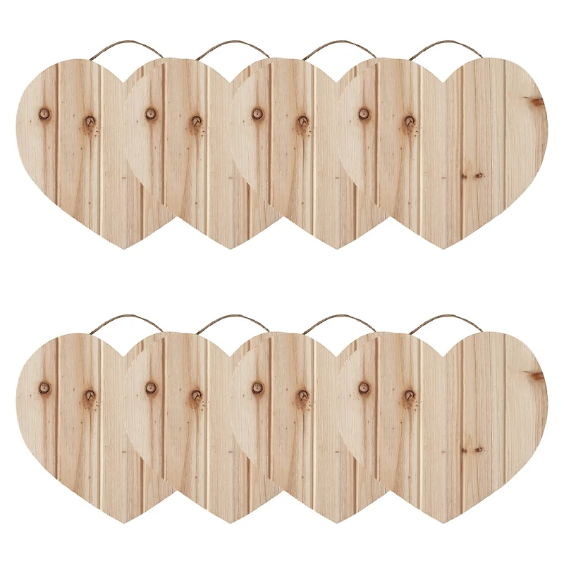 8 Pack: 11" Wood Pallet Heart Plaque by Make Market®