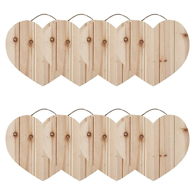 8 Pack: 11" Wood Pallet Heart Plaque by Make Market®