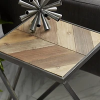 Brown Wood Modern Accent Table Set