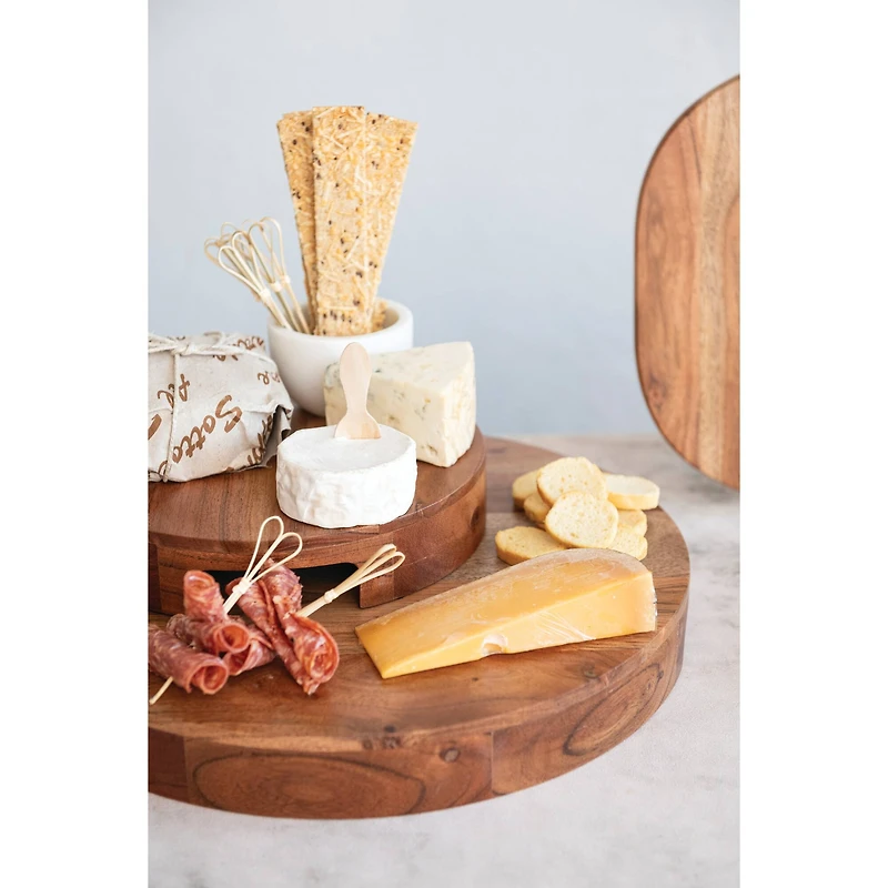 Hello Honey® 10" Natural Acacia Wood Cake Pedestal