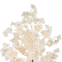 6ft. Pre-Lit White Floral Artificial Christmas Tree, Warm White LED Lights