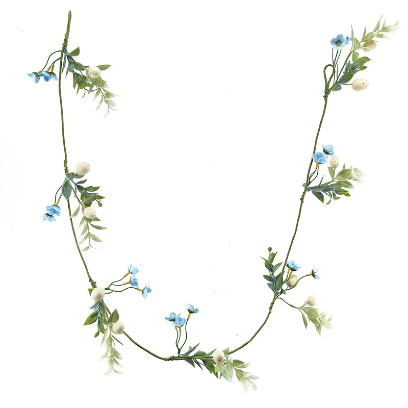 5ft. Blue Blossom & Eggs Coiled Garland by Ashland®