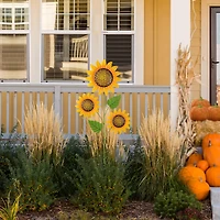 Glitzhome® 48.25" Fall Metal Sunflowers Yard Stake