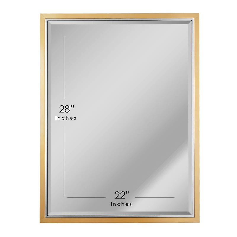 Brushed Brass/Chrome Metal Framed Beveled Edge Wall Mirror - 30" x 40"