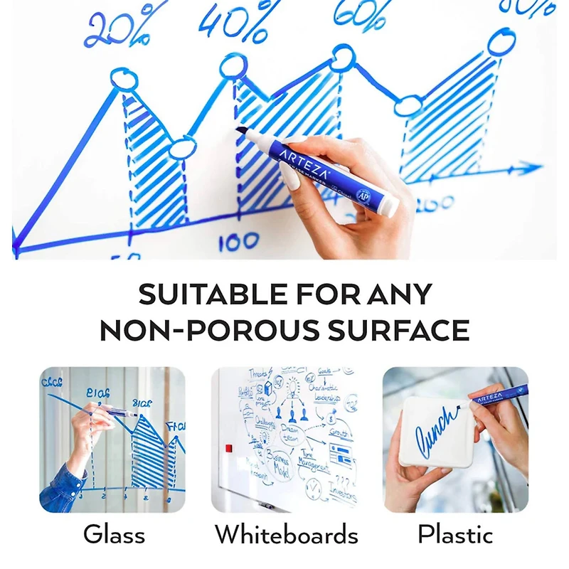 Arteza® Blue Chisel Tip Dry Erase Markers