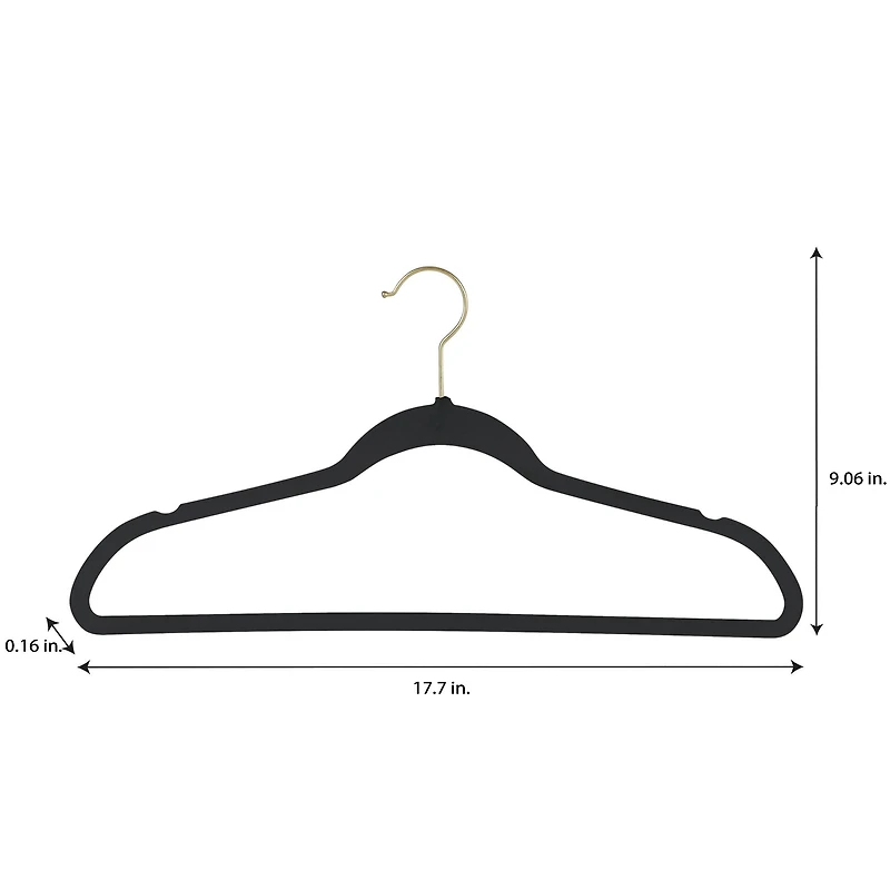 Simplify Slim Velvet Gold Hook Hangers
