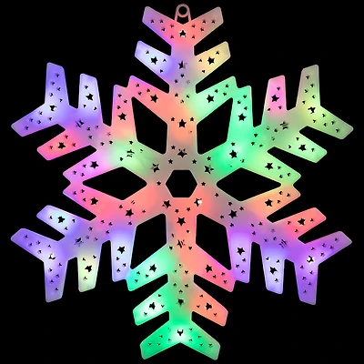 15" LED Color Changing Christmas Snowflake Window Silhouette
