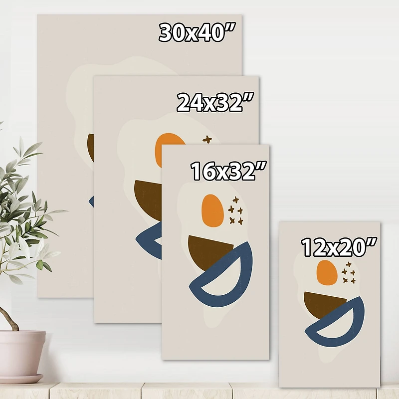 Designart - Abstract Sun Moon Geometric Print I