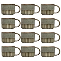 Hello Honey® 14oz. Reactive Glaze Stoneware Mugs with Crimped Bottom, 12ct.
