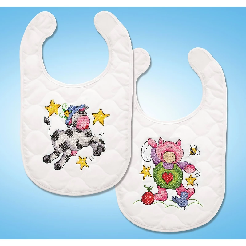 Design Works™ Nursery Rhymes Bibs Stamped Cross Stitch Kit