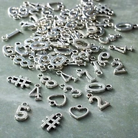 Silver Metal Number Beads by Bead Landing™
