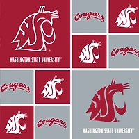 NCAA Washington State University Cougars Block Cotton Fabric