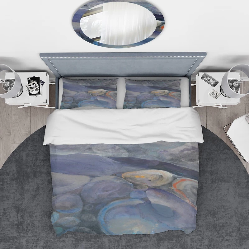 Designart 'Into the Indigo Stream II' Geometric Bedding Set