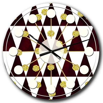 Designart 'Gold Polka Dot Pattern Ii Mid-Century Modern Wall Clock