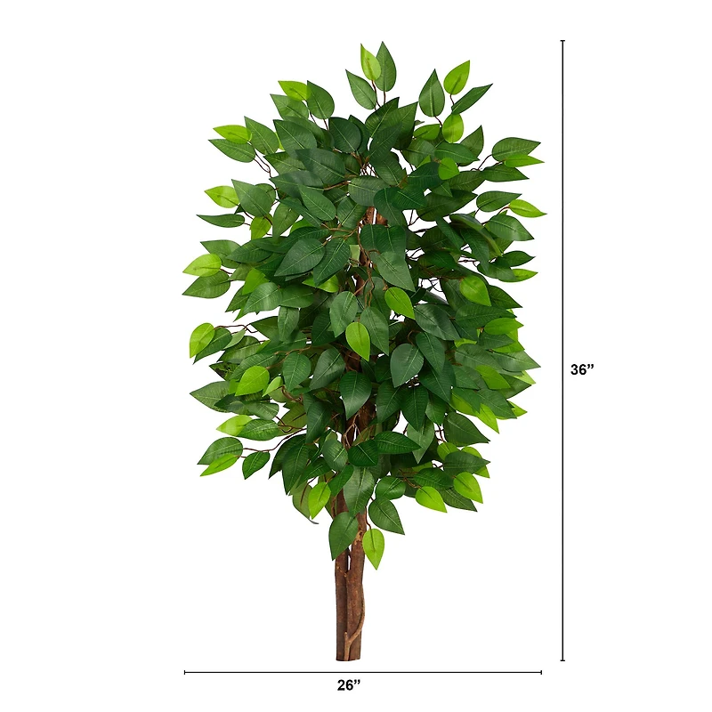 3ft. Artificial Double Trunk Ficus Tree