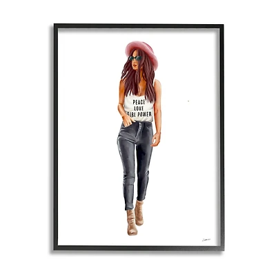 Stupell Industries Girl Power Phrase Fashionista Framed Wall Art