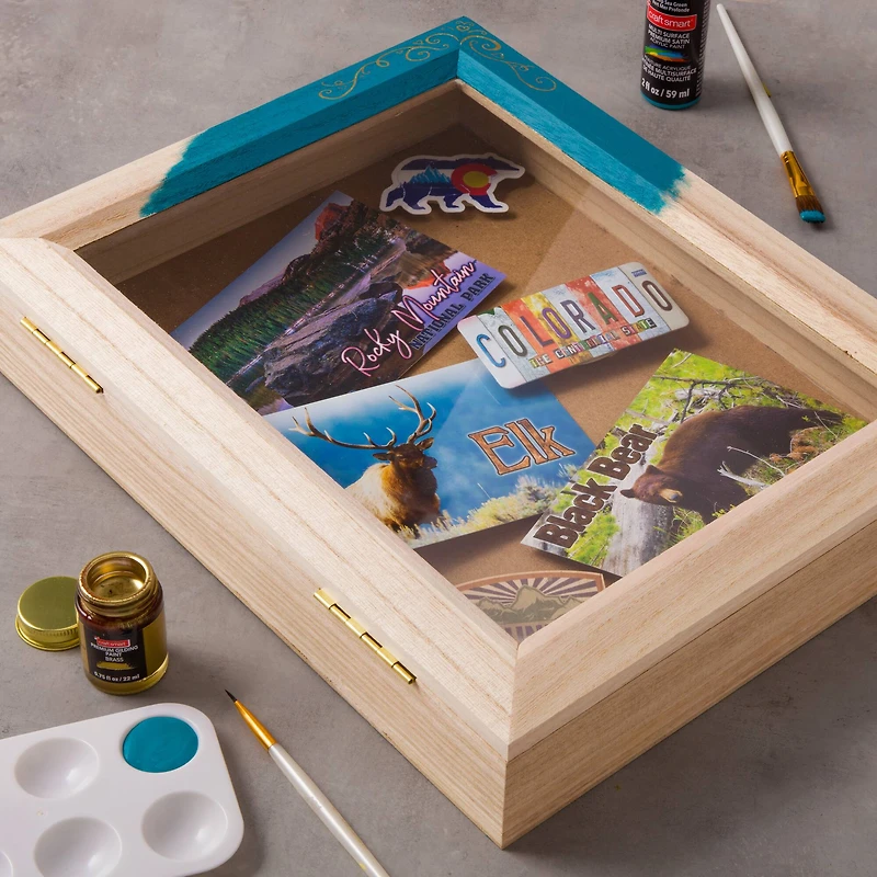 6 Pack: 11.7" x 15" Hinged Wood Shadow Box by Make Market®