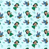 Disney® Blue & Green Lilo & Stitch Vacation Icons Cotton Fabric