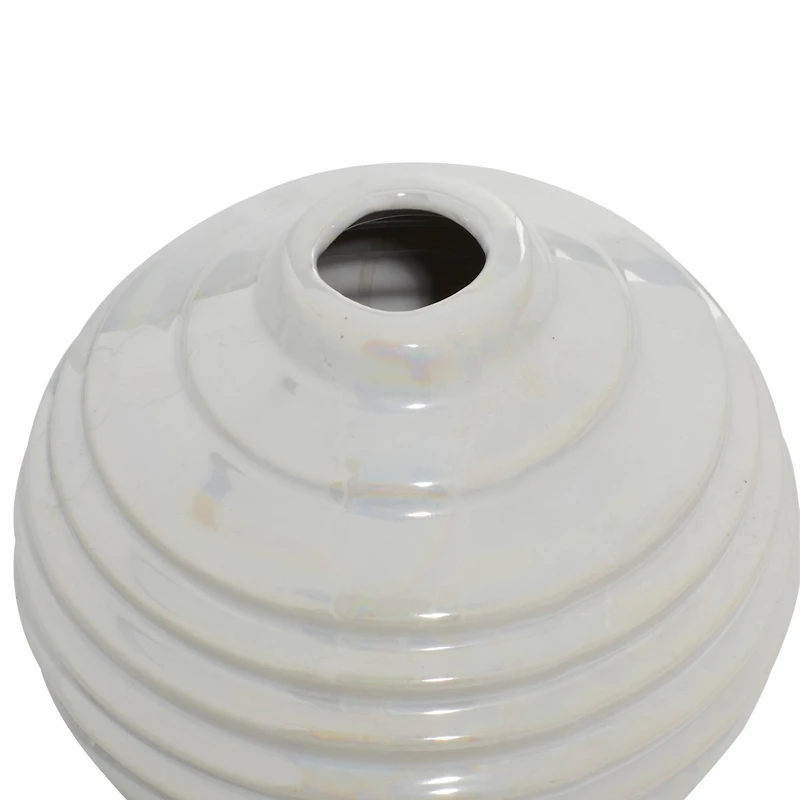 White Stoneware Modern Vase Set